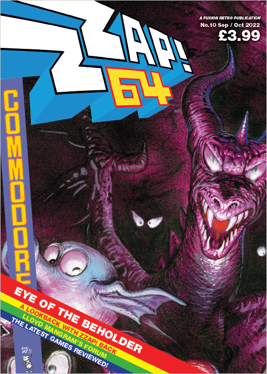 Zzap! 64 - cover for Micro Issue #10 with spooky dragon and other monsters